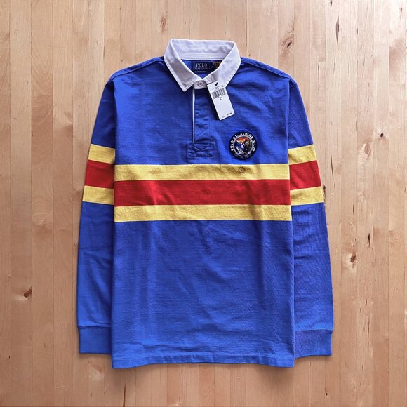 [SOLD] New Polo Ralph Lauren Alpine Club Striped Jersey Rugby Shirt Men's Large - Picture 1 of 8